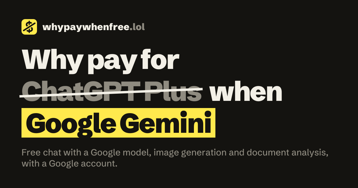 Google Gemini vs ChatGPT Plus: Free Alternative (2026)